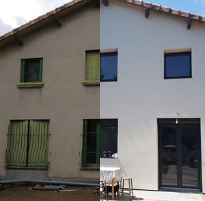 Avant et après ravalement de façade à Montauban par TradiFace