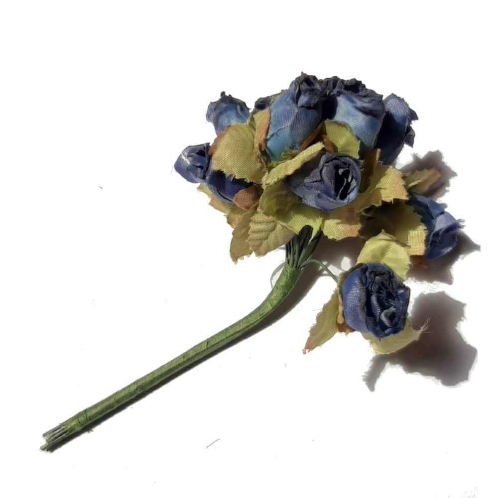 Fleur rose de couleur bleu lavande – 12 pièces