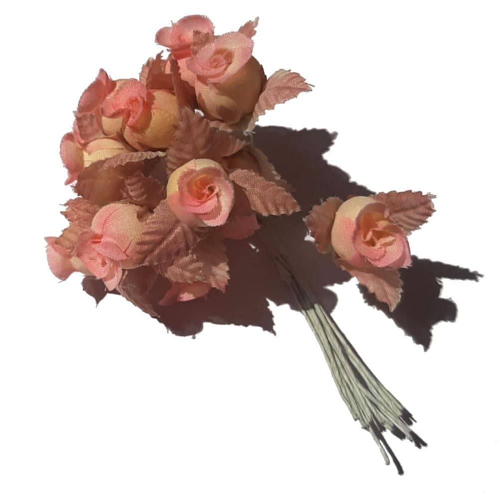 Fleur rose JADIS de couleur rose ancien – 12 pièces