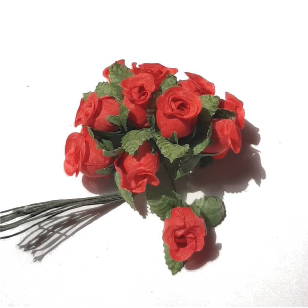 Fleur rose JADIS de couleur rouge – 12 pièces