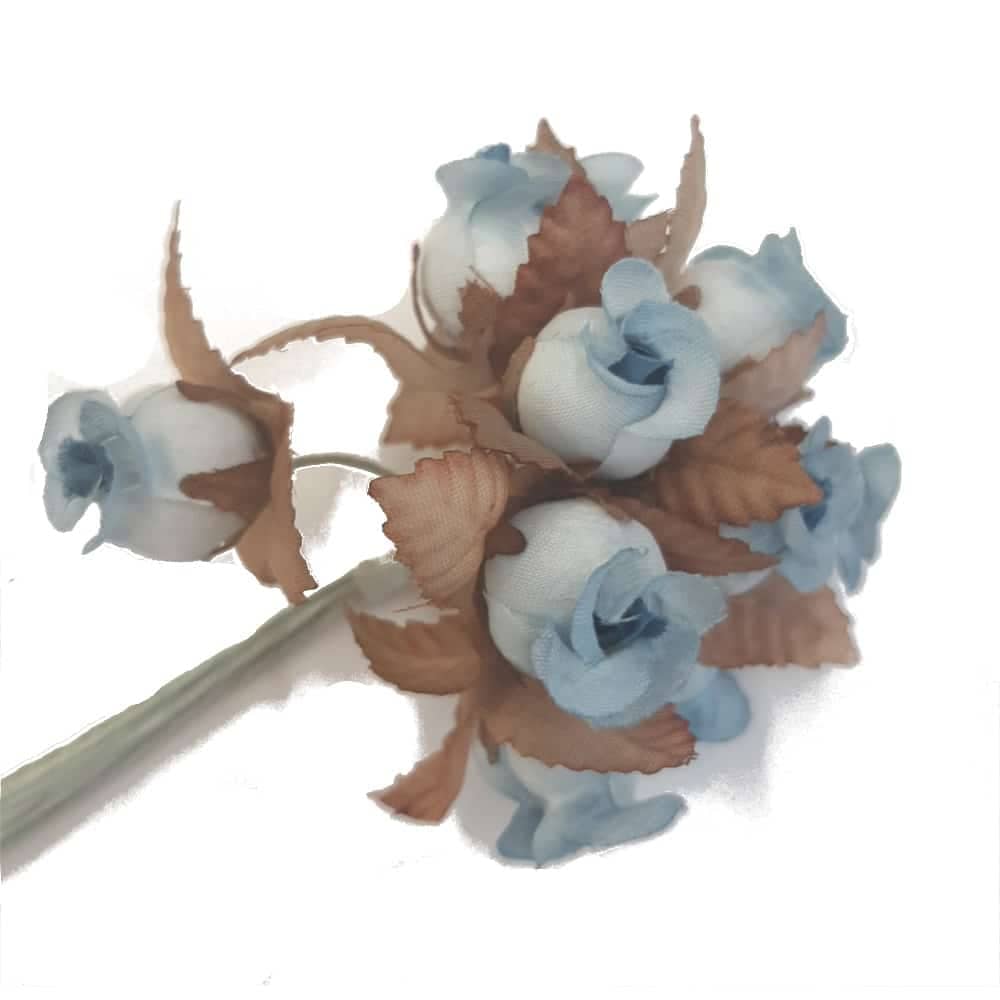 Fleur rose JADIS de couleur bleu pâle – 12 pièces