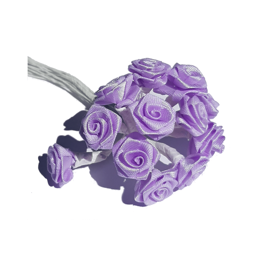 Fleur mini rose parme – 12 pièces