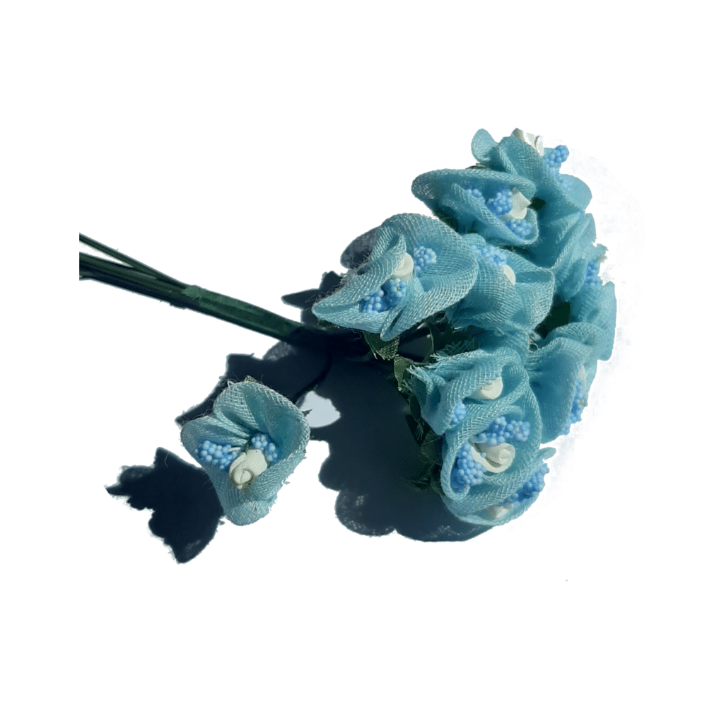 Fleur rose bleu PISTIL – 12 pièces