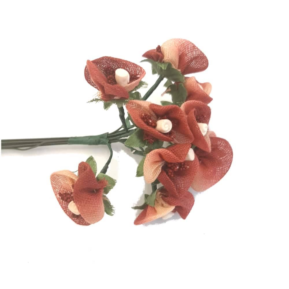 Fleur rose bordeaux PISTIL – 12 pièces