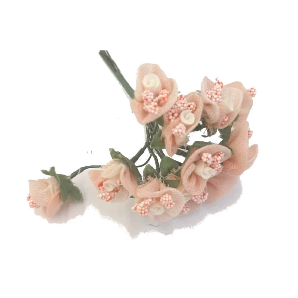 Fleur rose saumon PISTIL – 12 pièces