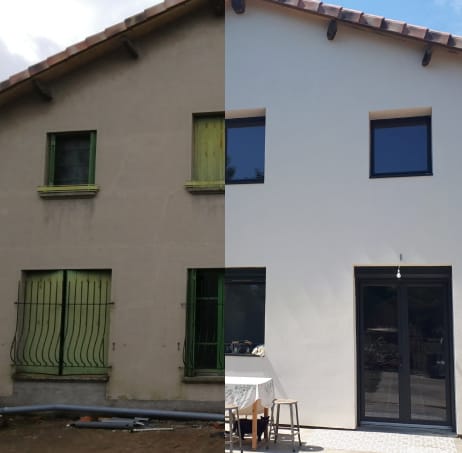 Comparaison avant et après ravalement de façade par TradiFace à Toulouse